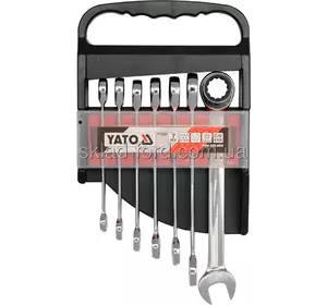 Набор ключей комбинированных с трещеткой, YT-0208